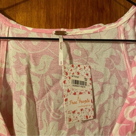 Free People Dress Rebecca Bubblegum Pink White Ruffle Long Sleeve Boho Small - Picture 5 of 10